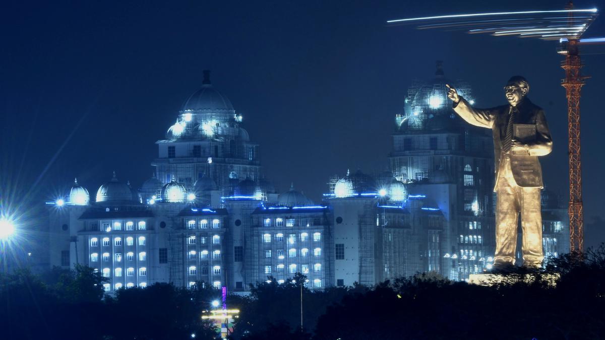 Stage Set For Inauguration Of 125-ft Dr. B.R. Ambedkar Statue Today ...